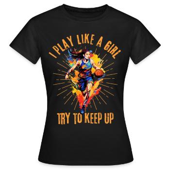 Women's Basketball Basketball Player - Women's T-Shirt - black - Front - AI Model Female 172 dark (172cm)