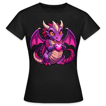 Farbenfroher Drache - Frauen T-Shirt - Schwarz - Vorne - AI Model Female 172 dark (172cm)