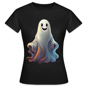 Ein niedliches Gespenst passend zu Halloween - Frauen T-Shirt - Schwarz - Vorne - AI Model Female 172 dark (172cm)