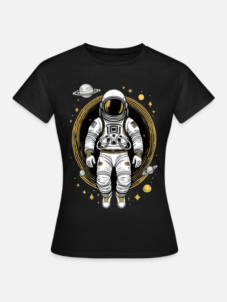 Astronaut im Weltall - Frauen T-Shirt - Schwarz
