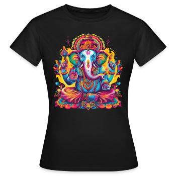 Ganesha bunt - Frauen T-Shirt - Schwarz - Vorne - AI Model Female 172 dark (172cm)