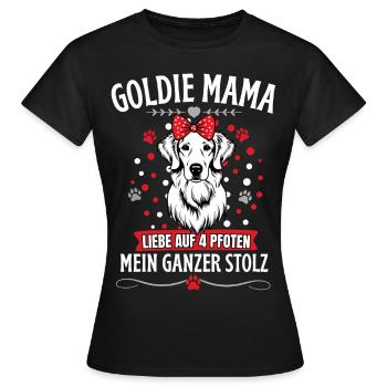 Golden Retriever Frauchen – Liebe auf 4 Pfoten - Frauen T-Shirt - Schwarz - Vorne - AI Model Female 172 dark (172cm)