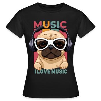 I love music - Frauen T-Shirt - Schwarz - Vorne - AI Model Female 172 dark (172cm)