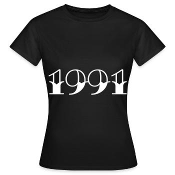 Année de naissance 1991 Cadeau - T-shirt Femme - noir - Devant - AI Model Female 172 dark (172cm)