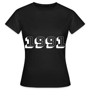 Année de naissance 1991 Cadeau d’anniversaire - T-shirt Femme - noir - Devant - AI Model Female 172 dark (172cm)