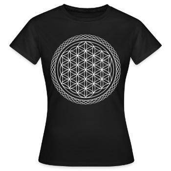 flower of Life - Women's T-Shirt - black - Front - AI Model Female 172 dark (172cm)
