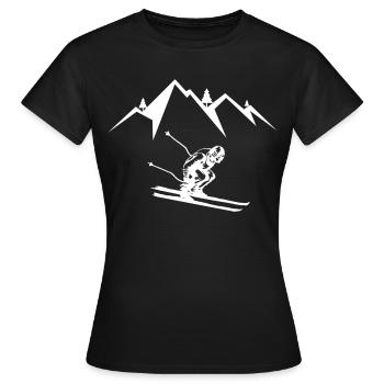 Skifahrer Skifahren - Frauen T-Shirt - Schwarz - Vorne - AI Model Female 172 dark (172cm)