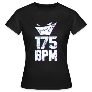 175150 BPM Hardstyle Raver Trance House Techno - T-shirt Femme - noir - Devant - AI Model Female 172 dark (172cm)