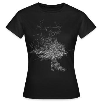 Innsbruck road map home Innsbruck shirt - Women's T-Shirt - black - Front - AI Model Female 172 dark (172cm)