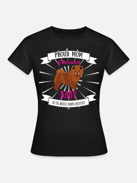 Perro mamá bebé cool dichos perro cachorro chow chow - Dame-T-shirt - sort