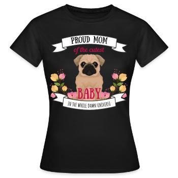 Maman de chien bébé cool proverbes chien mobylette mignon - T-shirt Femme - noir - Devant - AI Model Female 172 dark (172cm)