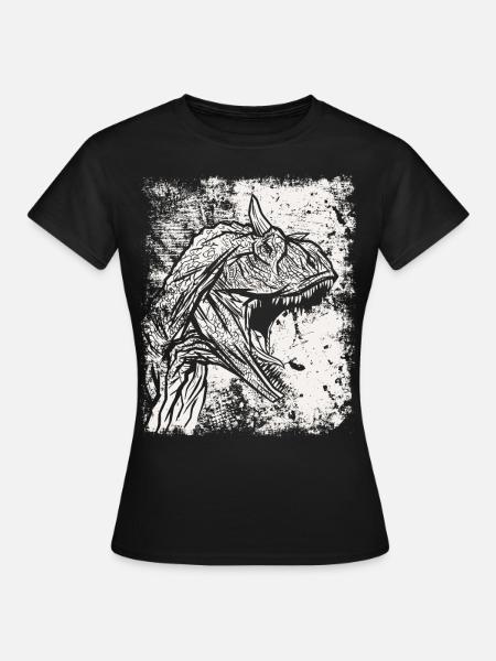 Carnotaurus Dinosaur Grunge Prehistoric Dino - Women's T-Shirt - black