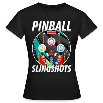 Pinball Slingshots Pinball Machine - Women's T-Shirt - black - Front - AI Model Female 172 dark (172cm)
