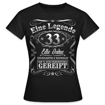 Legende 33 Jahre 33. Geburtstag Männer Frauen - Frauen T-Shirt - Schwarz - Vorne - AI Model Female 172 dark (172cm)