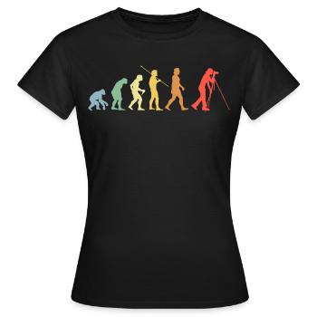 Filmen Evolution Retro Kamera Kameramann - Frauen T-Shirt - Schwarz - Vorne - AI Model Female 172 dark (172cm)