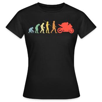 Rennmaschine Evolution Retro Motorrad Geschenk - Frauen T-Shirt - Schwarz - Vorne - AI Model Female 172 dark (172cm)