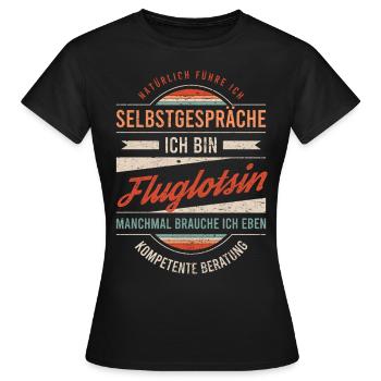 Fluglotsin Arbeitskollege Kollege Geschenk Retro - Frauen T-Shirt - Schwarz - Vorne - AI Model Female 172 dark (172cm)