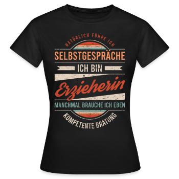 Erzieherin Arbeitskollege Kollege Geschenk Retro - Frauen T-Shirt - Schwarz - Vorne - AI Model Female 172 dark (172cm)