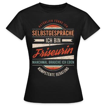 Friseurin Arbeitskollege Kollege Geschenk Retro - Frauen T-Shirt - Schwarz - Vorne - AI Model Female 172 dark (172cm)