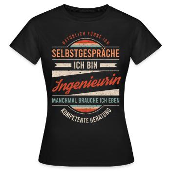 Ingenieurin Arbeitskollege Kollege Geschenk Retro - Frauen T-Shirt - Schwarz - Vorne - AI Model Female 172 dark (172cm)
