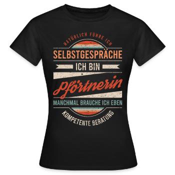 Pförtnerin Arbeitskollege Kollege Geschenk Retro - Frauen T-Shirt - Schwarz - Vorne - AI Model Female 172 dark (172cm)