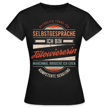 Tätowiererin Arbeitskollege Kollege Geschenk Retro - Frauen T-Shirt - Schwarz - Vorne - AI Model Female 172 dark (172cm)