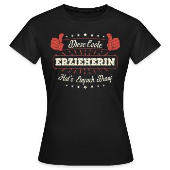 Diese Coole Erzieherin Geschenk Kollegen Spruch - Frauen T-Shirt - Schwarz - Vorne - AI Model Female 172 dark (172cm)