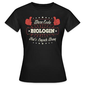 Diese Coole Biologin Geschenk Kollegen Spruch - Frauen T-Shirt - Schwarz - Vorne - AI Model Female 172 dark (172cm)