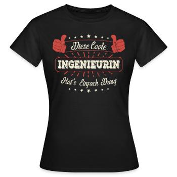 Diese Coole Ingenieurin Geschenk Kollegen Spruch - Frauen T-Shirt - Schwarz - Vorne - AI Model Female 172 dark (172cm)