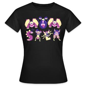 Momster Letters Halloween Costume Mother's Day - Women's T-Shirt - black - Front - AI Model Female 172 dark (172cm)