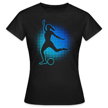 Fussballspielen Herren Fussballspieler Fussballer - Frauen T-Shirt - Schwarz - Vorne - AI Model Female 172 dark (172cm)