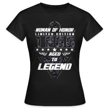 Femme d’honneur Anniversaire 1966 Cadeau de camouflage - T-shirt Femme - noir - Devant - AI Model Female 172 dark (172cm)