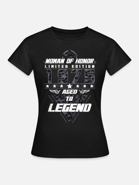 Woman of Honor Birthday 1975 Camouflage Gift - Women's T-Shirt - black