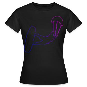 Kitesurf Kitesurf Femmes Kitesurf Kitesurfer - T-shirt Femme - noir - Devant - AI Model Female 172 dark (172cm)