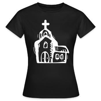 Kirche - Frauen T-Shirt - Schwarz - Vorne - AI Model Female 172 dark (172cm)