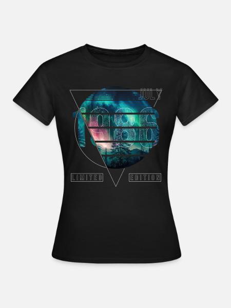 Édition limitée 1986 Juillet Anniversaire Northern Lights - T-shirt Femme - noir