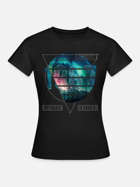 Limited Edition 1987 August Geburtstag Polarlicht - Frauen T-Shirt - Schwarz
