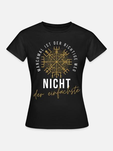 Wegweiser RUNEN VEGVISIR - Frauen T-Shirt - Schwarz