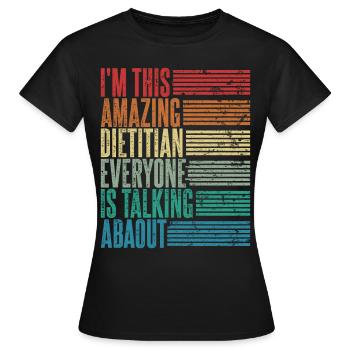 Vintage Diététicien Diététicien Cadeau Rétro - T-shirt Femme - noir - Devant - AI Model Female 172 dark (172cm)