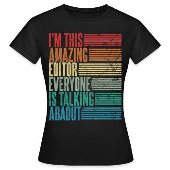 Vintage Editor Editorin Geschenk Retro - Frauen T-Shirt - Schwarz - Vorne - AI Model Female 172 dark (172cm)