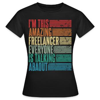 Vintage Freelancer Freelancer Gift Retro - Women's T-Shirt - black - Front - AI Model Female 172 dark (172cm)