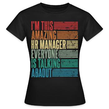 Vintage HR Manager HR Managerin Geschenk Retro - Frauen T-Shirt - Schwarz - Vorne - AI Model Female 172 dark (172cm)
