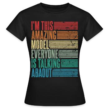 Vintage Mannequin Modèle Cadeau Rétro - T-shirt Femme - noir - Devant - AI Model Female 172 dark (172cm)