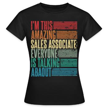Vintage Sales Rep Gift Retro - Women's T-Shirt - black - Front - AI Model Female 172 dark (172cm)