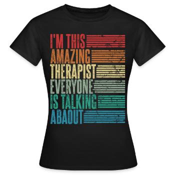 Vintage Thérapeute Thérapeute Cadeau Rétro - T-shirt Femme - noir - Devant - AI Model Female 172 dark (172cm)