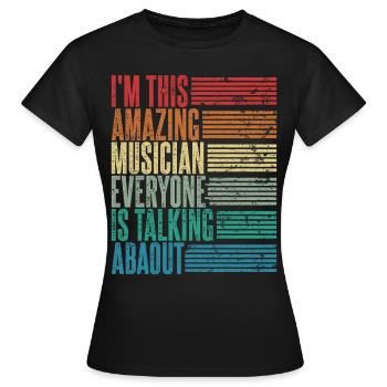 Vintage Musician Musician Gift Retro - Women's T-Shirt - black - Front - AI Model Female 172 dark (172cm)