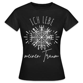 Wegweiser MOTIVATION - VEGVISIR - Frauen T-Shirt - Schwarz - Vorne - AI Model Female 172 dark (172cm)