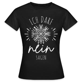 Wegweiser MOTIVATION - Vegvisir - Frauen T-Shirt - Schwarz - Vorne - AI Model Female 172 dark (172cm)