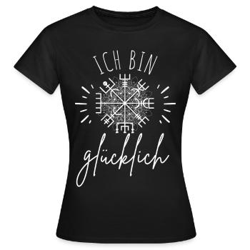 Wegweiser Motivation - VEGVISIR - Frauen T-Shirt - Schwarz - Vorne - AI Model Female 172 dark (172cm)