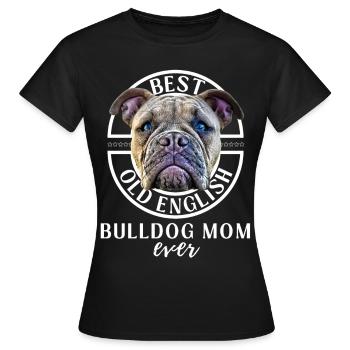Bulldogge - BEST Bulldog MOM - Bulldoggen Mama - T-shirt Femme - noir - Devant - AI Model Female 172 dark (172cm)